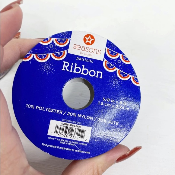 Lot of Patriotic Ribbon for Crafting 6 Spools NEW - Picture 4 of 5